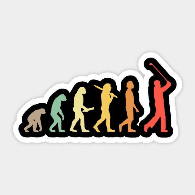 Retro Golf Evolution Golfers & Golf Players Sticker by yangho